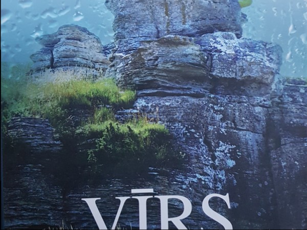 Vīrs zilajā lietusmētelītī