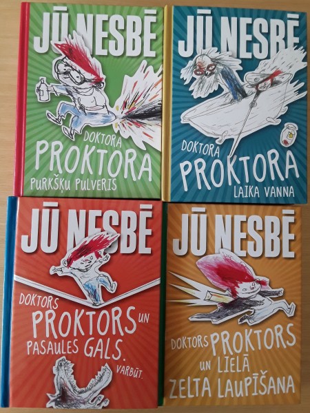 Doktora Proktora purkšķu pulveris;… laika vanna. Doktors Proktors un pasaules gals;… un lielā zelta 