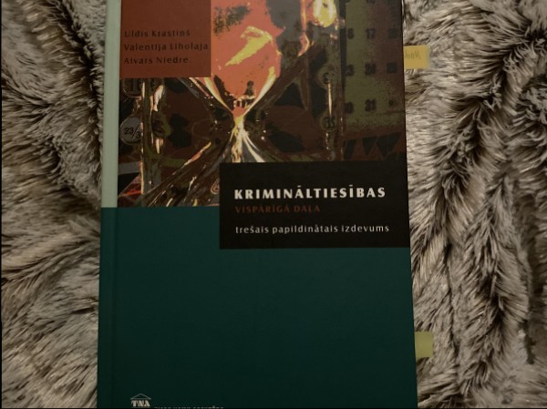 Krimināltiesības Vispārīgā daļa