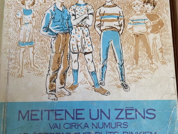 Meitene un zēns vai cirka numurs ar četrpadsmit plīts riņķiem