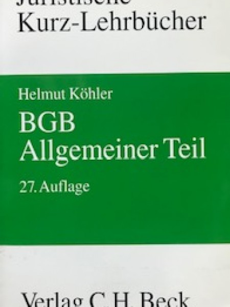 BGB Allgemeiner Teil: Ein Studienbuch