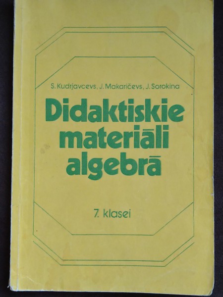 Didaktiskie materiāli algebrā
