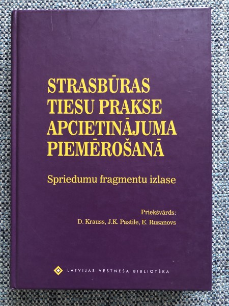 Strasbūras tiesu prakse apcietinājuma piemērošanā