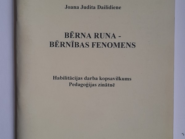 Bērna runa-bērnības fenomens