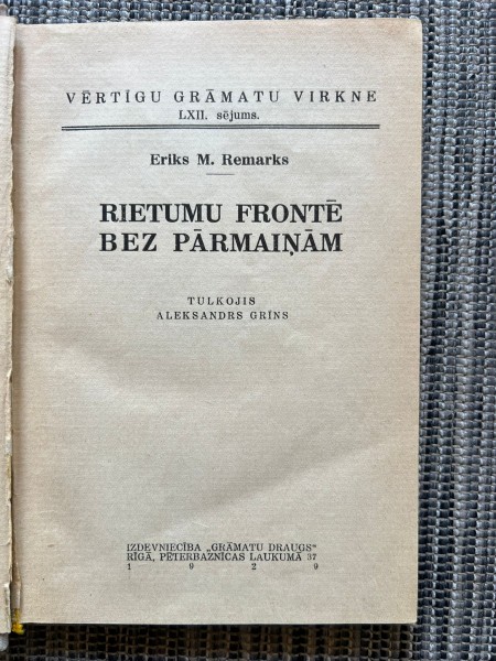Rietumu frontē bez pārmaiņām