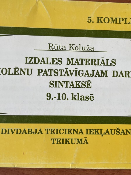 Izdales materiāls lat.val. 9.-10.kl. Divdabja teiciena iekļaušana teikumā.