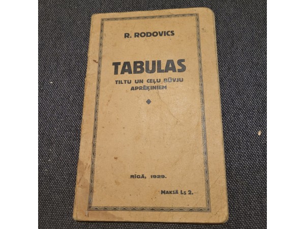 Tabulas tiltu un ceļu būvju aprēķiniem