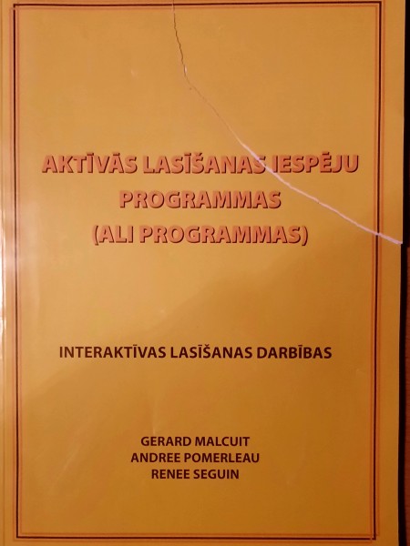 Aktīvās lasīšanas iespēju programmas (ALI programmas). Interaktīvās lasīšanas darbības
