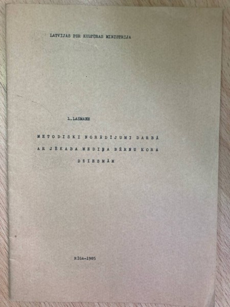 Metodiskie norādījumi darbā ar Jēkaba Mediņa bērnu kora dziesmām