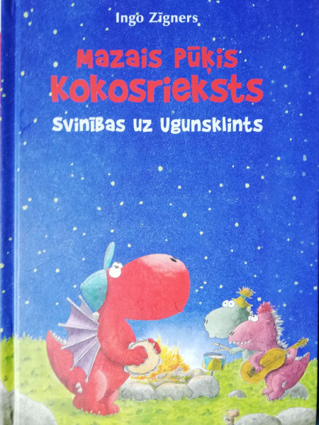 Mazais pūķis Kokosrieksts svinības uz ugunsklints