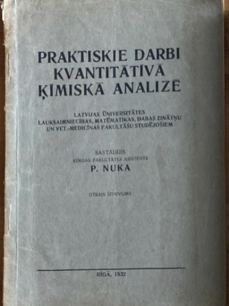 Praktiskie darbi kvantitatīvā ķīmiskā analīze